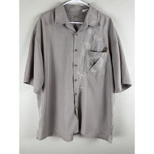 Bamboo Cay XL Tropical Embroidered Shirt - Wool Blend - Music & Floral